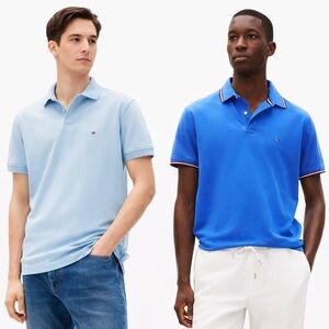 2 Tommy Hilfiger Polo Shirts Bundle | Men’s L | Slim Fit | Blue Tones